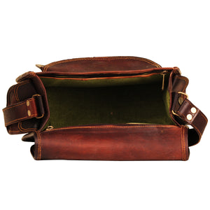 Vintage Brown Leather Crossbody Bag
