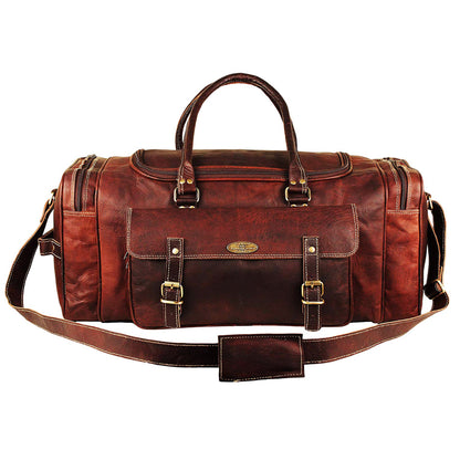 Large Leather Duffle Overnight Travel Bag with top Handle