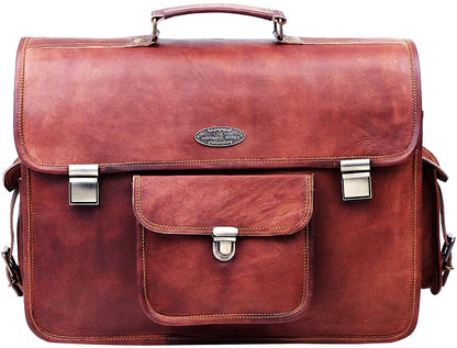 Genuine Leather Messenger Briefcase Bag