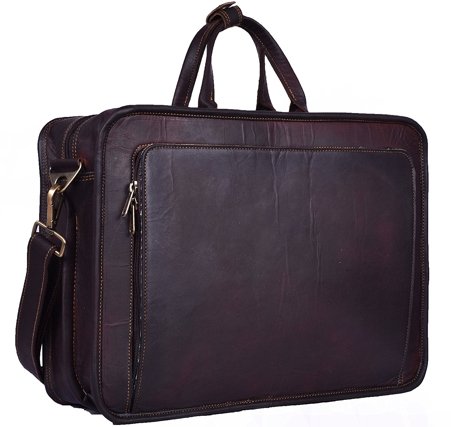 Rustic Brown Briefcase Bag by Hulsh