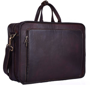 Rustic Brown Briefcase Bag by Hulsh