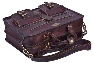Large Top Handle Messenger Briefcase with Top handle