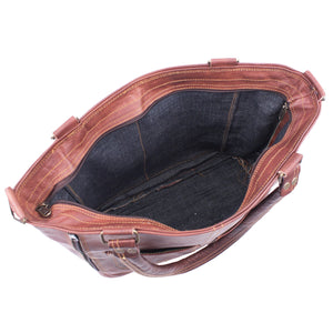Vintage Dark Brown Women's Leather Tote
