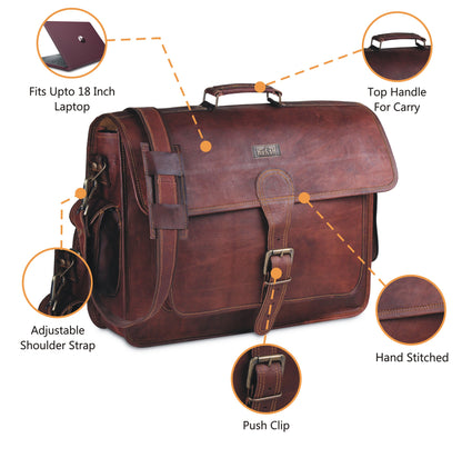 Vintage Leather Messenger Bag by Hulsh