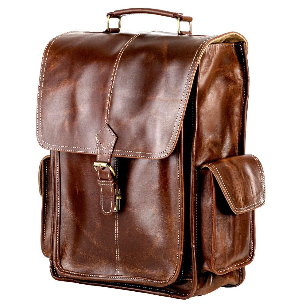 The Premium Brown Buffalo Leather Backpack