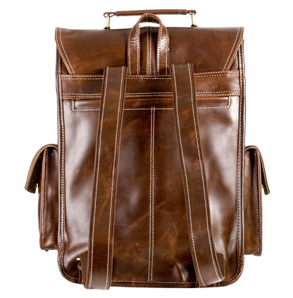 The Premium Brown Buffalo Leather Backpack