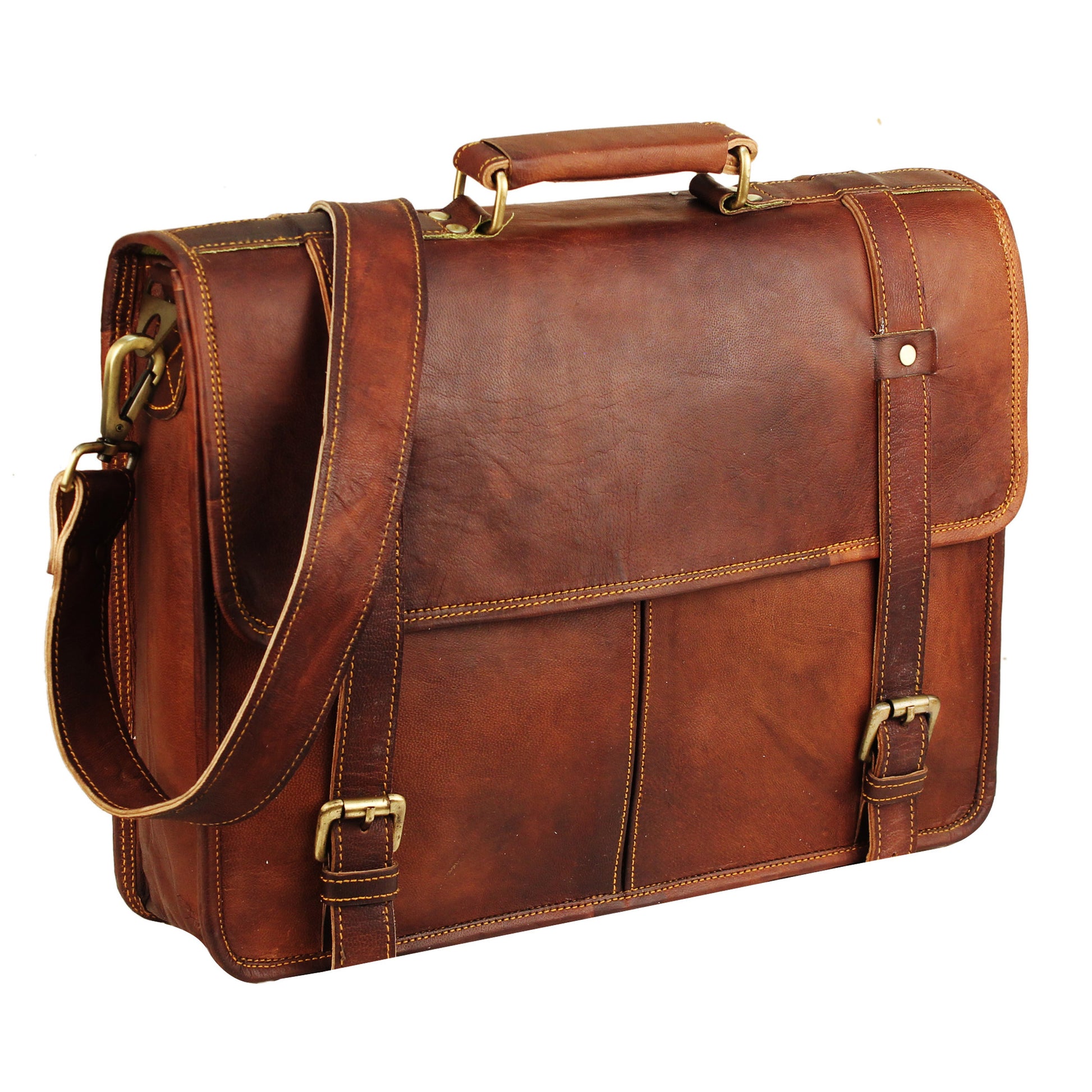 leather messenger briefcase bag