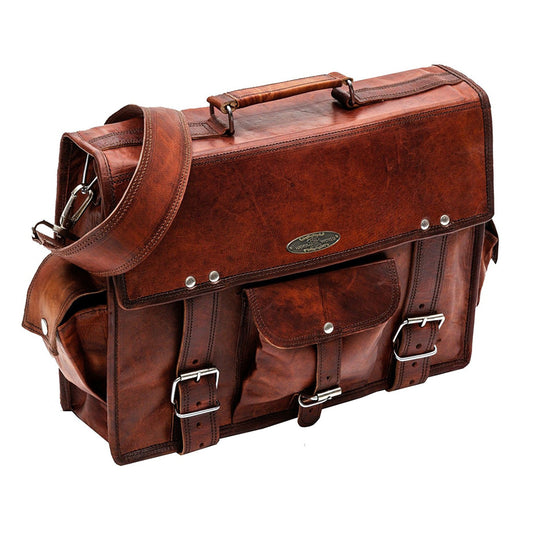 Vintage Brown Leather Briefcase Bag