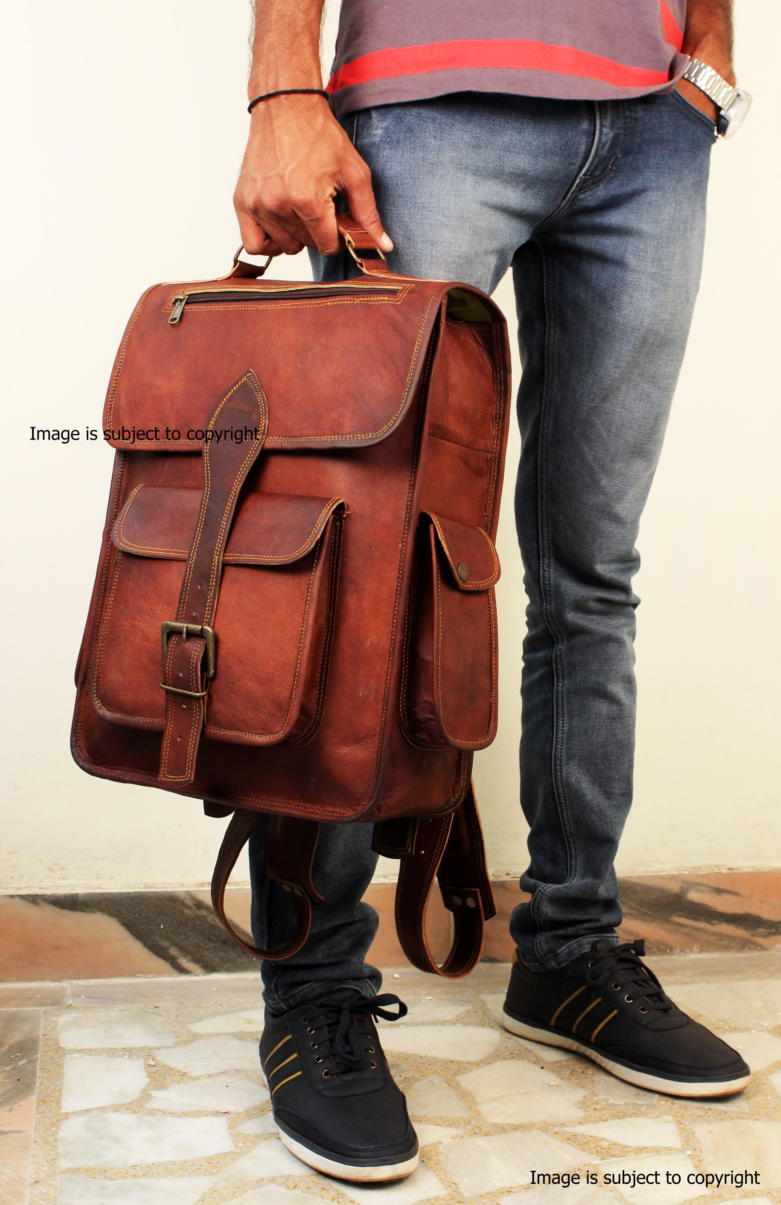 The Hughes Rustic Leather Backpack Bag | Leather Backpack for Men and ...