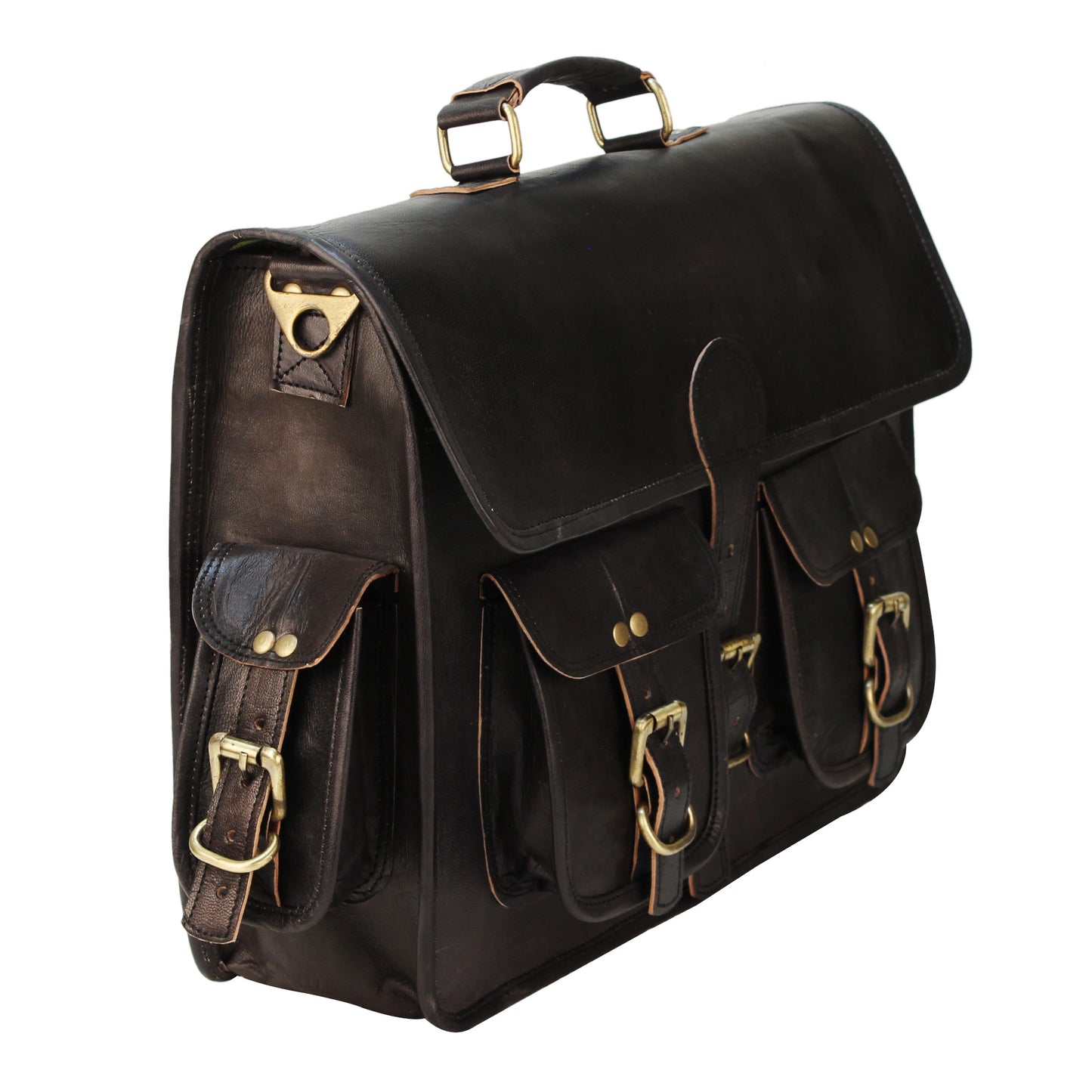 Full Grain Leather Bag with Top Handle