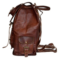 Leather Backpack with side pockets
