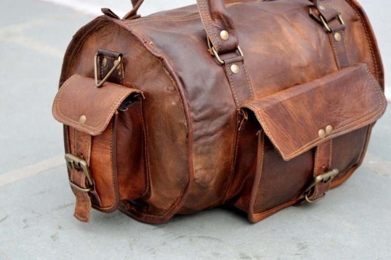 Small Leather Duffle Bag