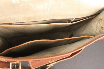 Rustic Leather Laptop Padded Messenger Bag with Adjustable Shoulder Strap